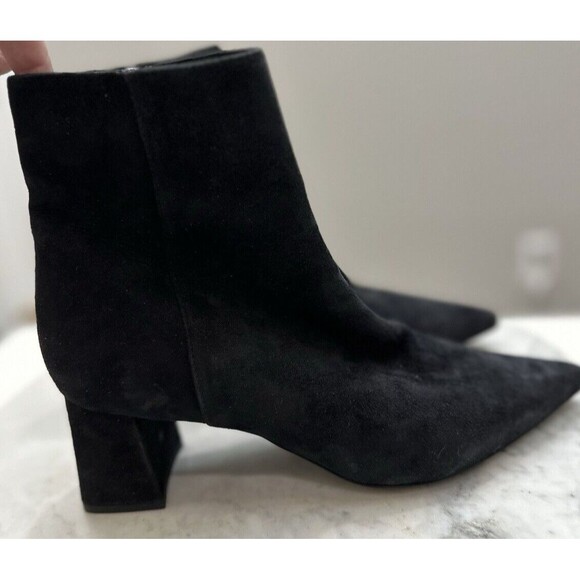 AGL Mimma Ankle Boots Size 7.5 Black Suede Pointed Toe Shoes - Picture 3 of 9